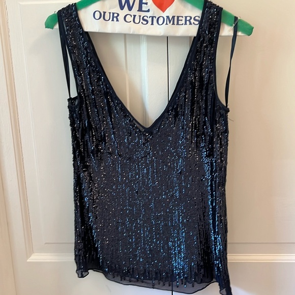 Navy blue sequins top ✨ - Picture 2 of 8